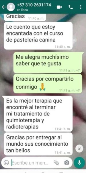 Testimonio de alumna satisfecha con el curso de repostería para mascotas