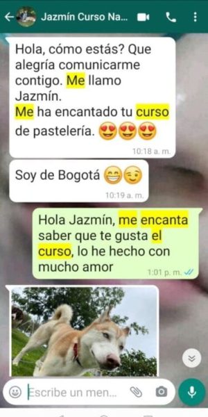 Testimonio de alumna satisfecha con el curso de repostería para mascotas