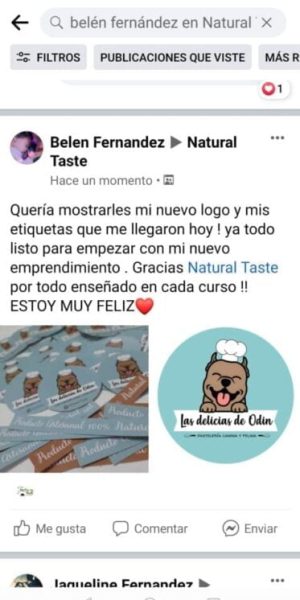 Testimonio de alumna satisfecha con el curso de repostería para mascotas
