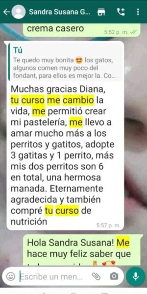 Testimonio de alumna satisfecha con el curso de repostería para mascotas
